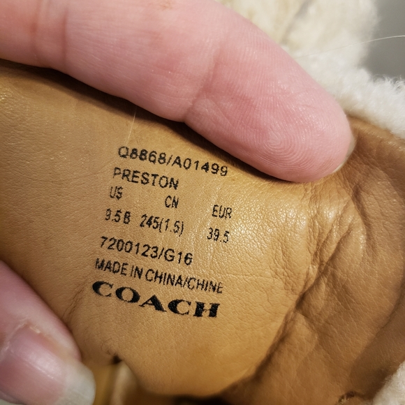 Coach Preston Leather and Sherling Booties 9.5 - Picture 14 of 16